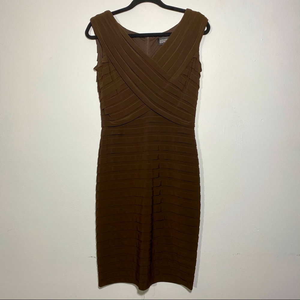 Adrianna Papell Brown Bandage Dress
